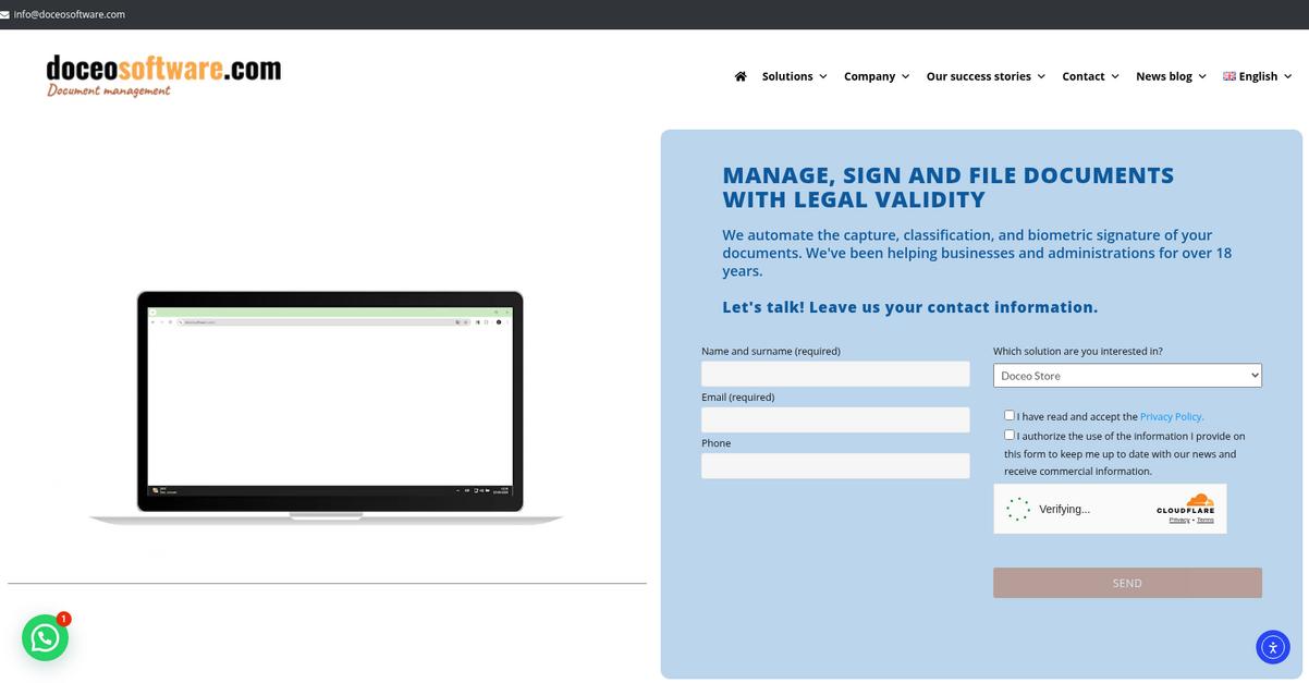 Doceo Sofware Homepage
