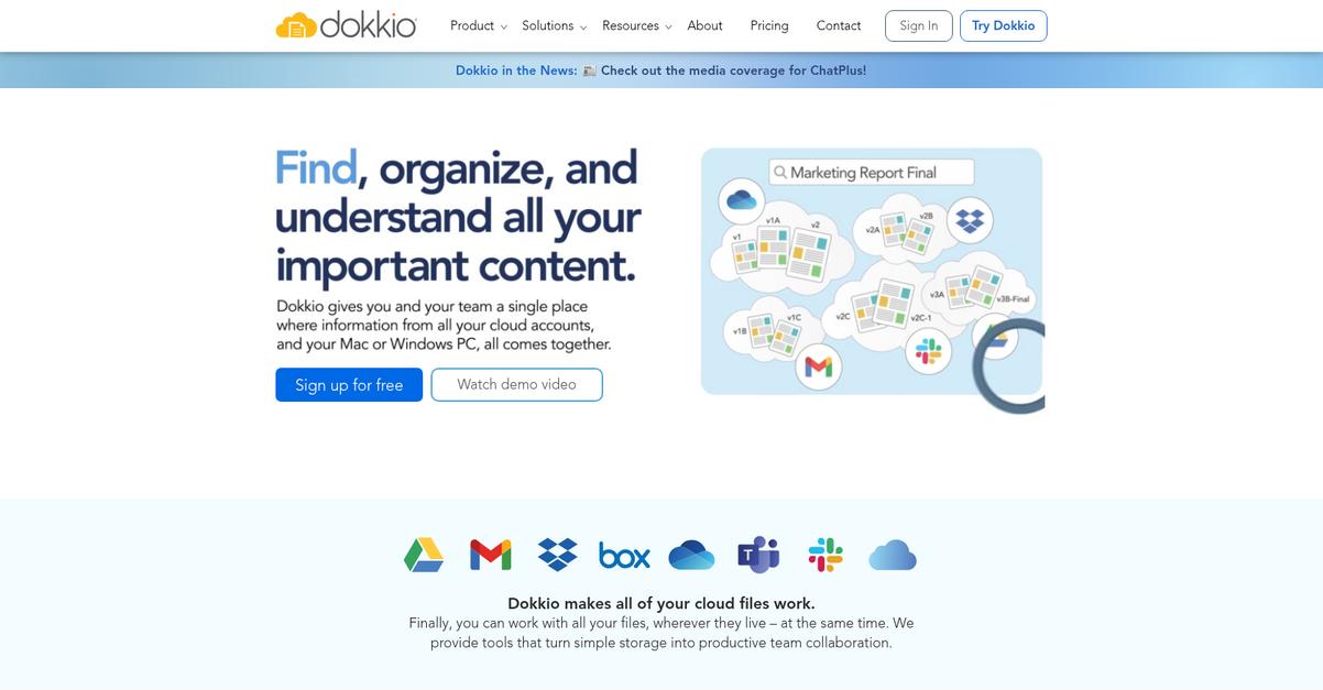 Dokkio Homepage