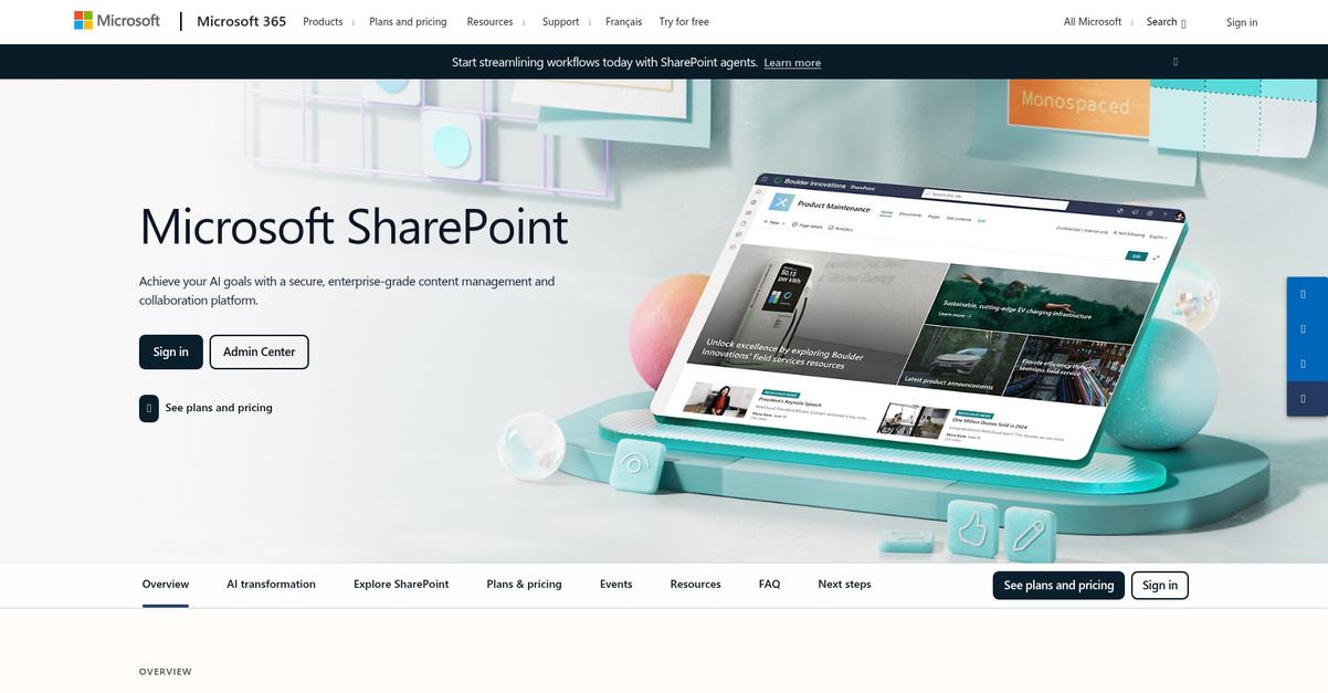 Microsoft SharePoint Homepage