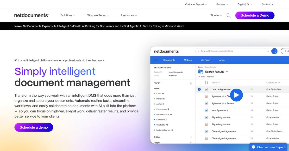 NetDocuments Homepage