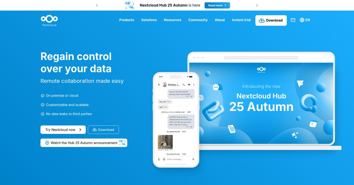 Nextcloud Hub Homepage