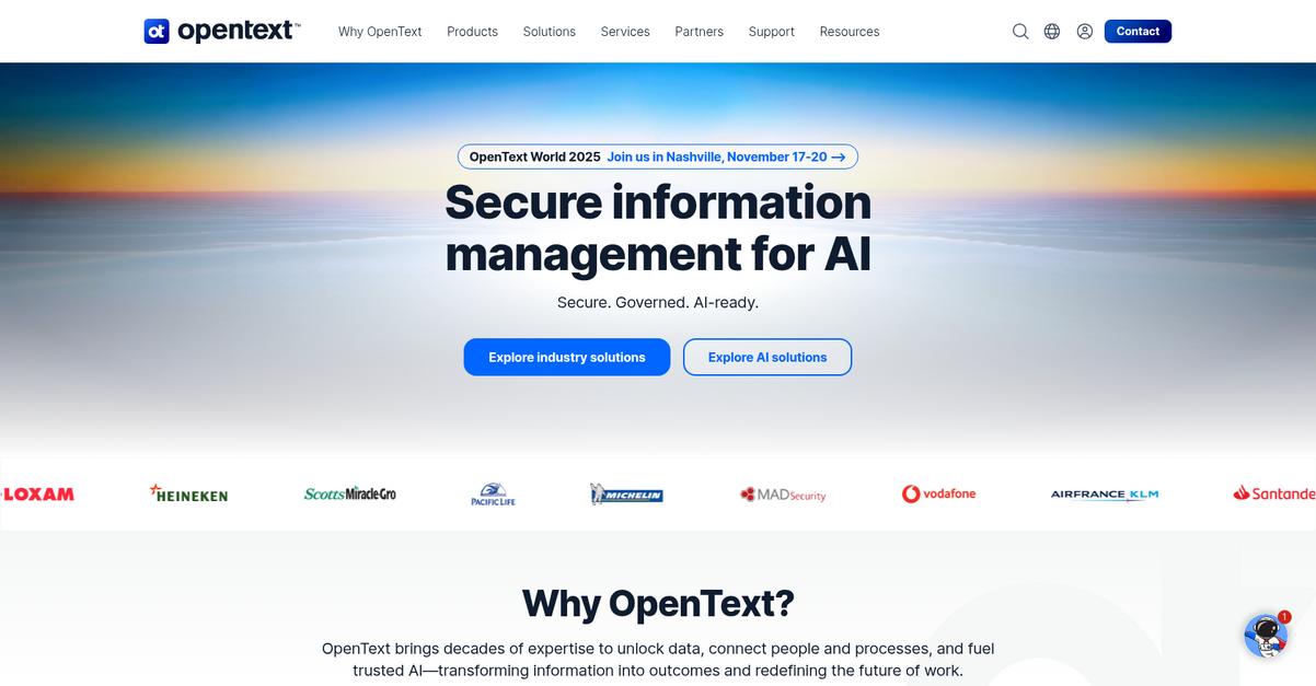 Open Text Homepage