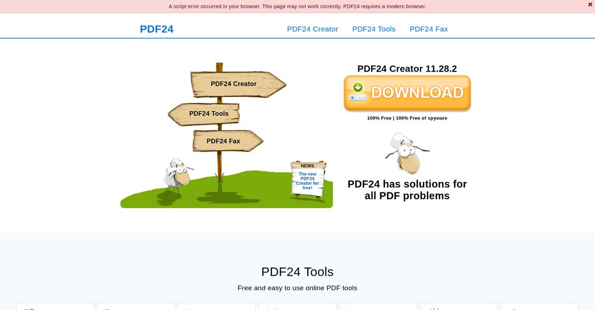 Pdf24 Tools Homepage