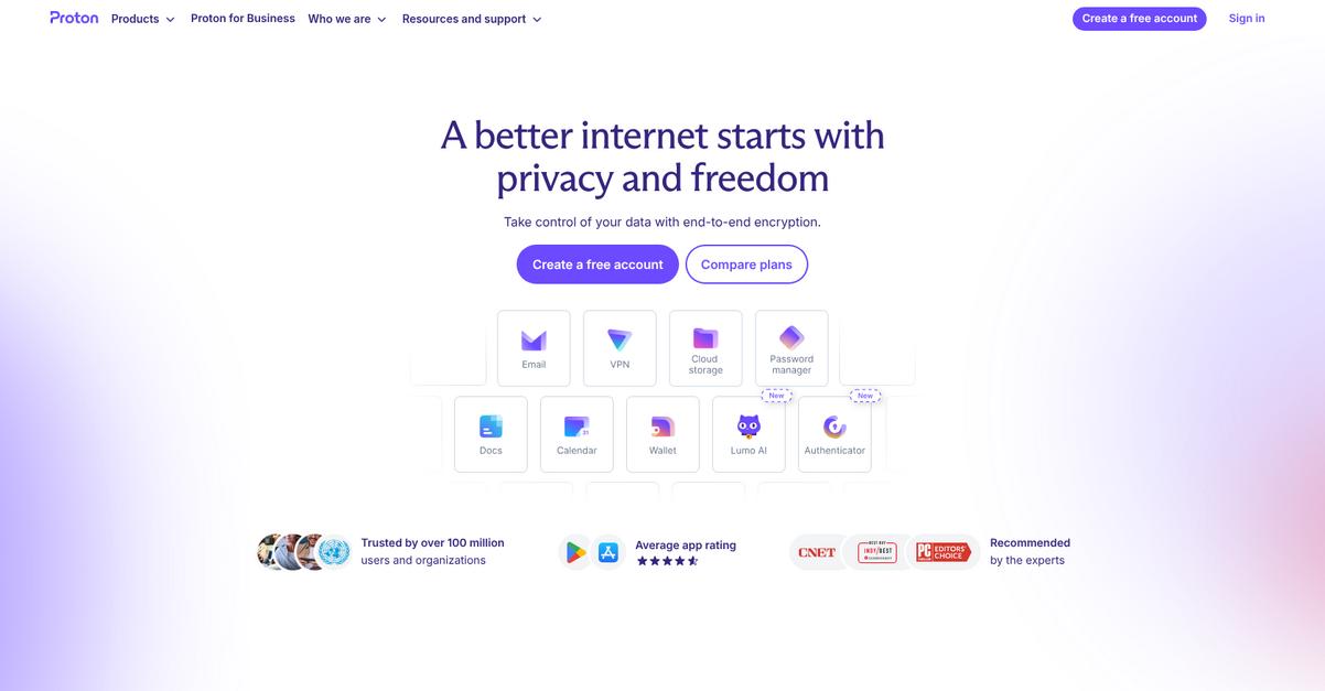 Proton Drive Homepage