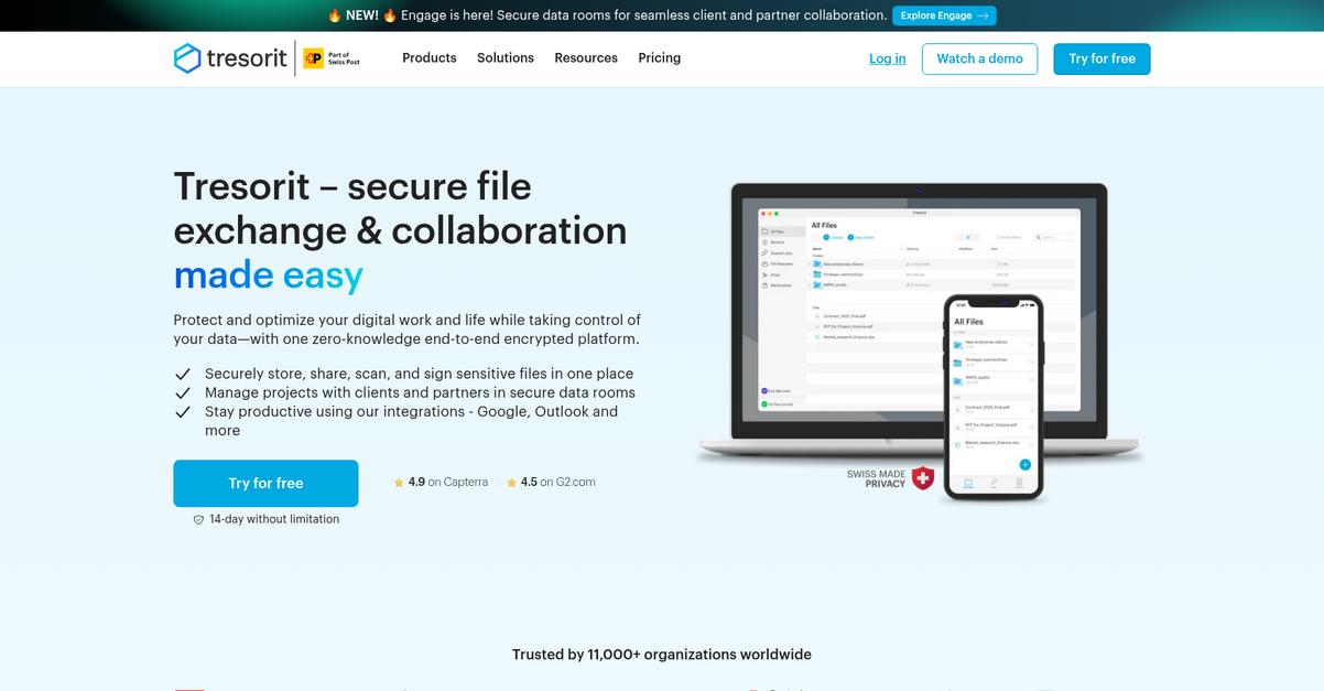 Tresorit Homepage