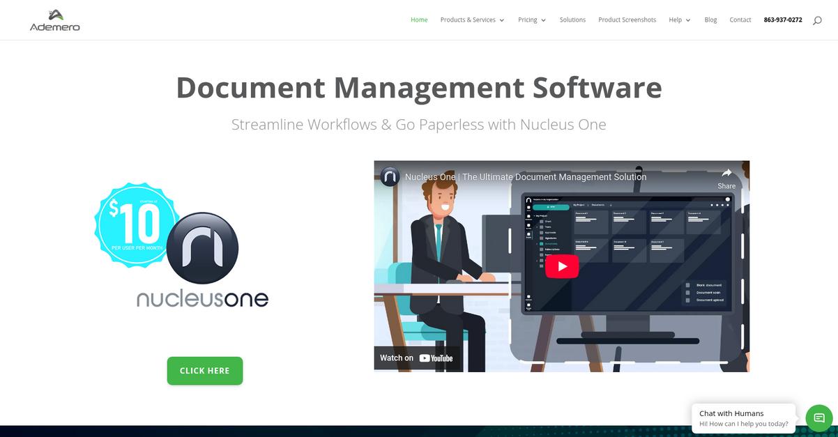 Ademero Content Central Homepage