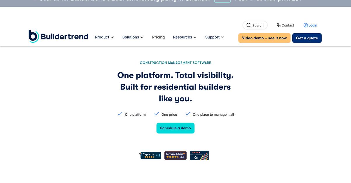 Buildertrend Homepage