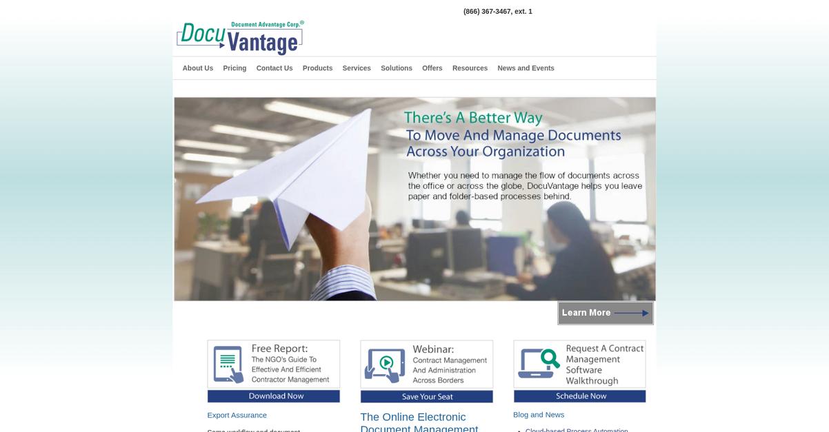 Docu Vantage Homepage