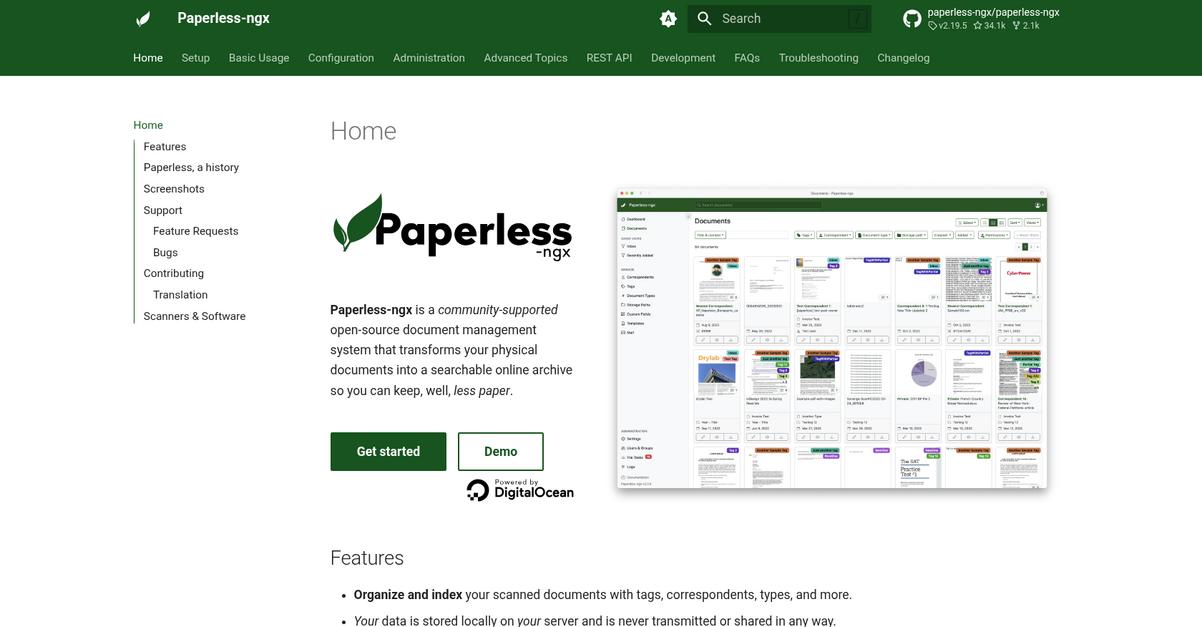 Paperless Ngx Homepage
