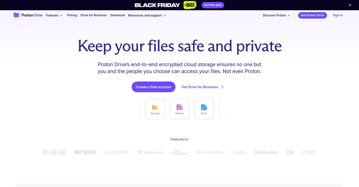 Proton Drive Homepage