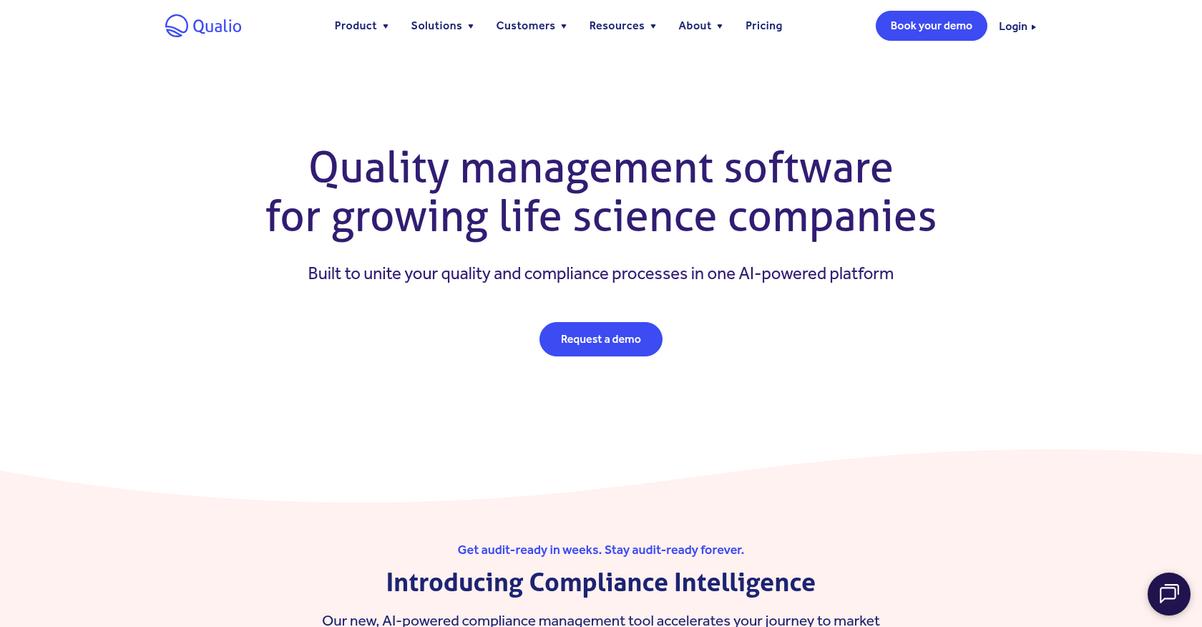 Qualio Homepage