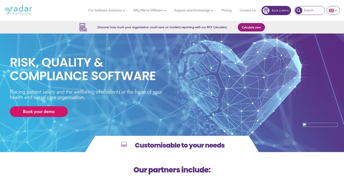 Radar Healthcare Homepage